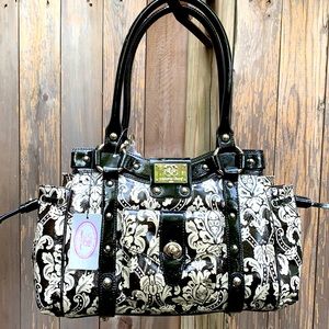 Original by Sharif handbag in floral black white motif - NEW